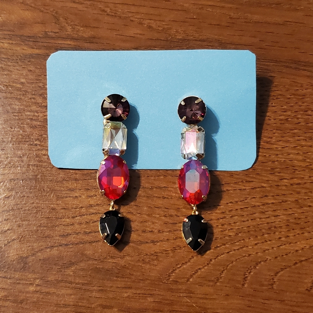2/$20 Pink and Purple Gem Earrings